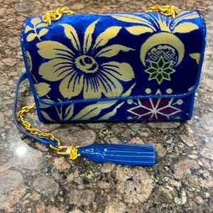 Tory Burch Velvet Floral Purse, like new